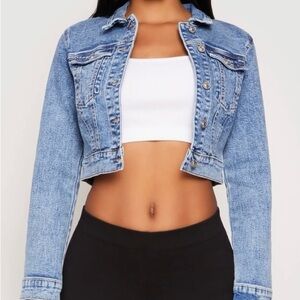 WAX Mineral Wash Cropped Denim Jacket, Size Large, BNWOT